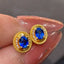 14K GOLD 0.7 CT NATURAL SAPPHIRE & DIAMOND EARRINGS