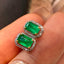 14K GOLD 1.7 CT VIVID GREEN NATURAL EMERALD & DIAMOND EARRINGS