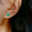 14K GOLD 1.7 CT VIVID GREEN NATURAL EMERALD & DIAMOND EARRINGS