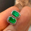 14K GOLD 1.7 CT VIVID GREEN NATURAL EMERALD & DIAMOND EARRINGS