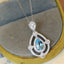 14K GOLD 1.65 CTW NATURAL AQUAMARINE & SAPPHIRE PENDANT( WITHOUT CHAIN )