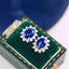 14K GOLD 2.23 CTW NATURAL SAPPHIRE & DIAMOND EARRINGS