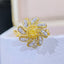 14K GOLD 0.43 CTW NATURAL YELLOW DIAMOND & DIAMOND RING