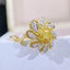14K GOLD 0.43 CTW NATURAL YELLOW DIAMOND & DIAMOND RING