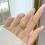 14K GOLD 0.43 CTW NATURAL YELLOW DIAMOND & DIAMOND RING