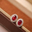 14K GOLD 1.62 CTW NATURAL RUBY & DIAMOND EARRINGS