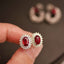 14K GOLD 1.62 CTW NATURAL RUBY & DIAMOND EARRINGS