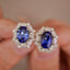 14K GOLD 5.66 CTW NATURAL SAPPHIRE & DIAMOND EARRINGS