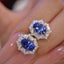 14K GOLD 5.66 CTW NATURAL SAPPHIRE & DIAMOND EARRINGS