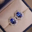 14K GOLD 5.66 CTW NATURAL SAPPHIRE & DIAMOND EARRINGS