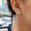 14K GOLD 1 CT NATURAL EMERALD & SAPPHIRE EARRINGS