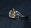 14K GOLD 2 CT NATURAL YELLOW DIAMOND & DIAMOND RING