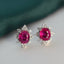 14K GOLD 1.35 CT NATURAL RUBY & DIAMOND EARRINGS