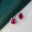14K GOLD 1.35 CT NATURAL RUBY & DIAMOND EARRINGS