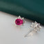 14K GOLD 1.35 CT NATURAL RUBY & DIAMOND EARRINGS