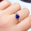 14K GOLD 1.65 CT NATURAL SAPPHIRE & DIAMOND RING
