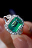 14K GOLD 1.6 CT NATURAL EMERALD & DIAMOND RING