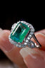14K GOLD 1.6 CT NATURAL EMERALD & DIAMOND RING