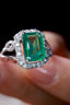 14K GOLD 1.6 CT NATURAL EMERALD & DIAMOND RING