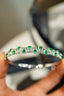14K GOLD 2.3 CT VIVID GREEN NATURAL EMERALD & DIAMOND BANGLE