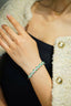 14K GOLD 2.3 CT VIVID GREEN NATURAL EMERALD & DIAMOND BANGLE