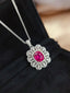 14K GOLD 1.55 CT NATURAL RUBY & DIAMOND PENDANT( WITHOUT CHAIN )