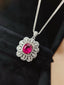 14K GOLD 1.55 CT NATURAL RUBY & DIAMOND PENDANT( WITHOUT CHAIN )