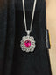 14K GOLD 1.55 CT NATURAL RUBY & DIAMOND PENDANT( WITHOUT CHAIN )