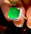 14K GOLD 4.6 CT NATURAL EMERALD & DIAMOND RING