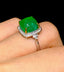 14K GOLD 4.6 CT NATURAL EMERALD & DIAMOND RING