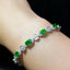 14K GOLD 7.30 CTW VIVID GREEN NATURAL EMERALD & DIAMOND BRACELET