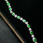 14K GOLD 7.30 CTW VIVID GREEN NATURAL EMERALD & DIAMOND BRACELET