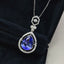 14K GOLD 3.80 CT NATURAL TANZANITE & DIAMOND & SAPPHIRE PENDANT( WITHOUT CHAIN )
