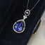 14K GOLD 3.80 CT NATURAL TANZANITE & DIAMOND & SAPPHIRE PENDANT( WITHOUT CHAIN )