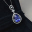 14K GOLD 3.80 CT NATURAL TANZANITE & DIAMOND & SAPPHIRE PENDANT( WITHOUT CHAIN )