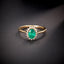 14K GOLD 0.96 CTW NATURAL EMERALD & DIAMOND RING