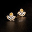 14K GOLD 0.84 CTW NATURAL YELLOW DIAMOND & DIAMOND EARRINGS