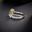 14K GOLD 0.59 CTW NATURAL YELLOW DIAMOND & DIAMOND RING