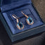 14K GOLD 9.29 CTW NATURAL TOPAZ & DIAMOND EARRINGS