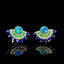 14K GOLD 0.45 CTW NATURAL OPAL & SAPPHIRE EARRINGS