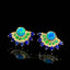 14K GOLD 0.45 CTW NATURAL OPAL & SAPPHIRE EARRINGS