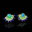 14K GOLD 0.45 CTW NATURAL OPAL & SAPPHIRE EARRINGS