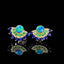 14K GOLD 0.45 CTW NATURAL OPAL & SAPPHIRE EARRINGS