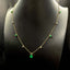 14K GOLD 0.8 CTW VIVID GREEN NATURAL EMERALD & DIAMOND NECKLACE