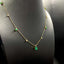 14K GOLD 0.8 CTW VIVID GREEN NATURAL EMERALD & DIAMOND NECKLACE