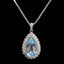 14K GOLD 3.41 CTW NATURAL AQUAMARINE & DIAMOND PENDANT( WITHOUT CHAIN )