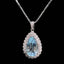 14K GOLD 3.41 CTW NATURAL AQUAMARINE & DIAMOND PENDANT( WITHOUT CHAIN )