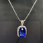 14K GOLD 4.12 CTW NATURAL SAPPHIRE & DIAMOND PENDANT( WITHOUT CHAIN )