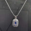 14K GOLD 4.12 CTW NATURAL SAPPHIRE & DIAMOND PENDANT( WITHOUT CHAIN )