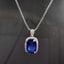 14K GOLD 4.12 CTW NATURAL SAPPHIRE & DIAMOND PENDANT( WITHOUT CHAIN )